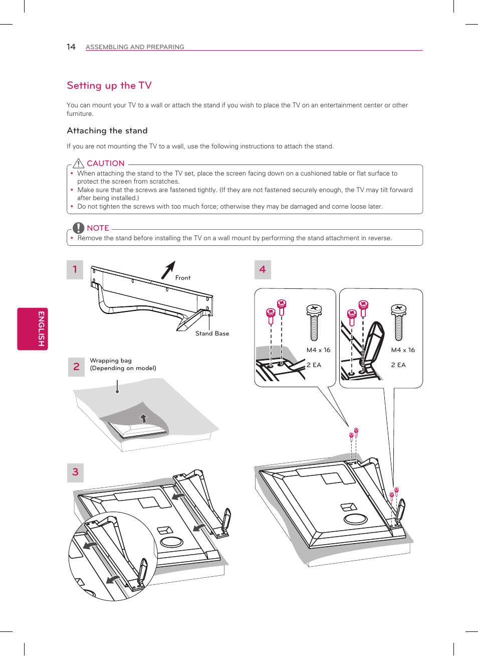 Setting up the tv | LG 60LA8600 User Manual | Page 14 / 52