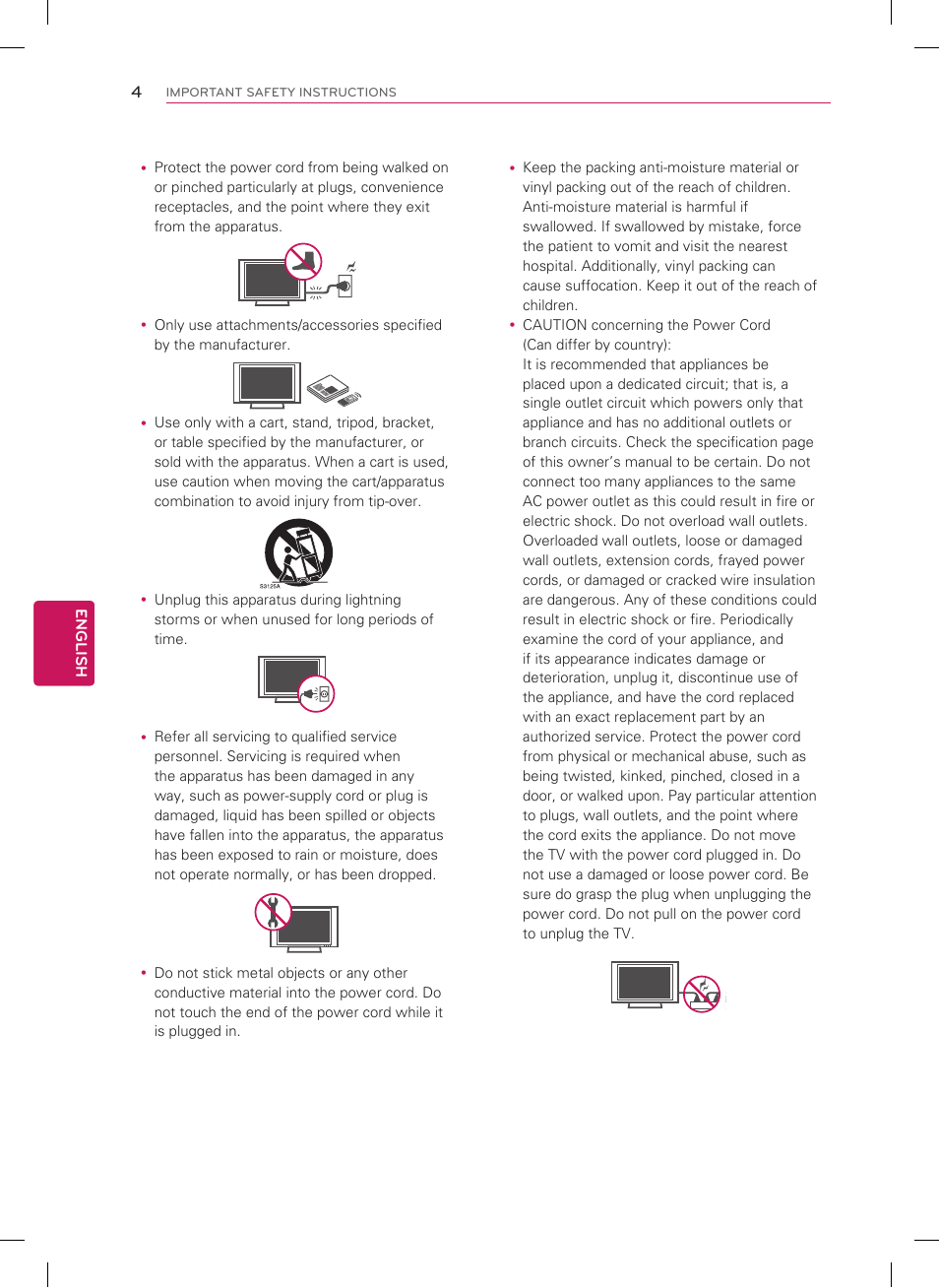 English | LG 42PM4700 User Manual | Page 4 / 56