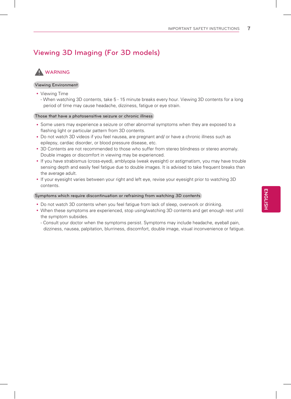 Viewing 3d imaging (for 3d models) | LG 42PM4700 User Manual | Page 7 / 56