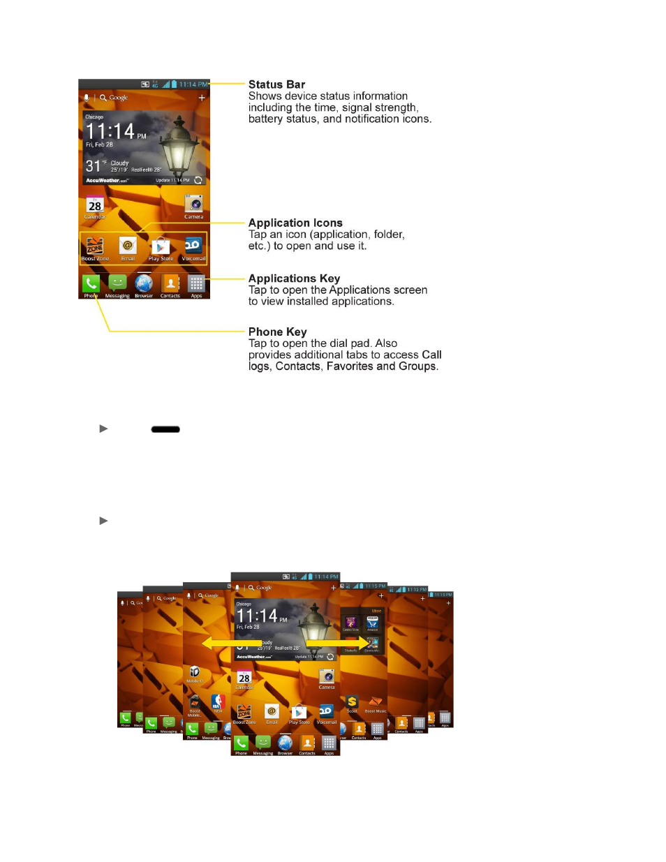Extended home screen | LG LG720 User Manual | Page 35 / 175