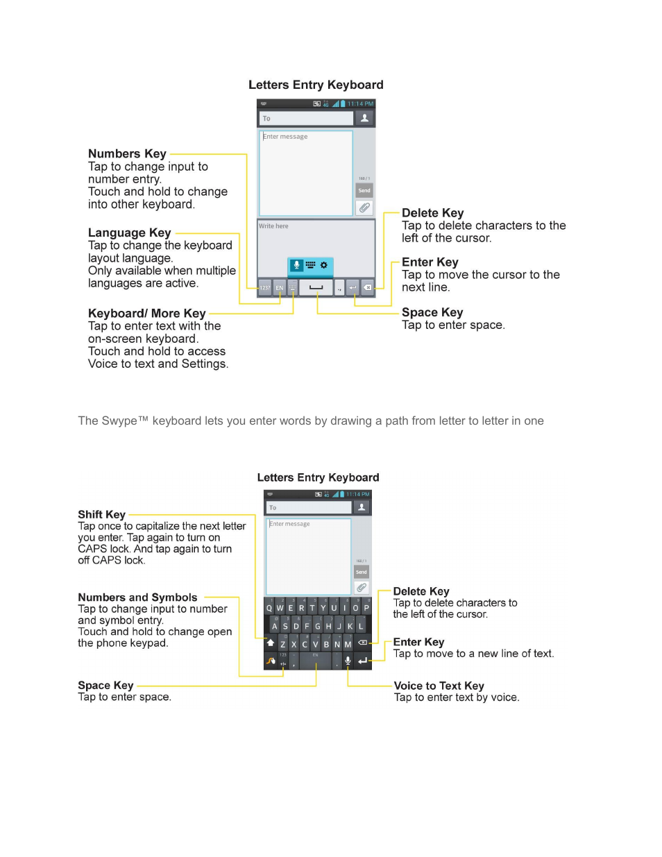 Swype | LG LG720 User Manual | Page 48 / 175