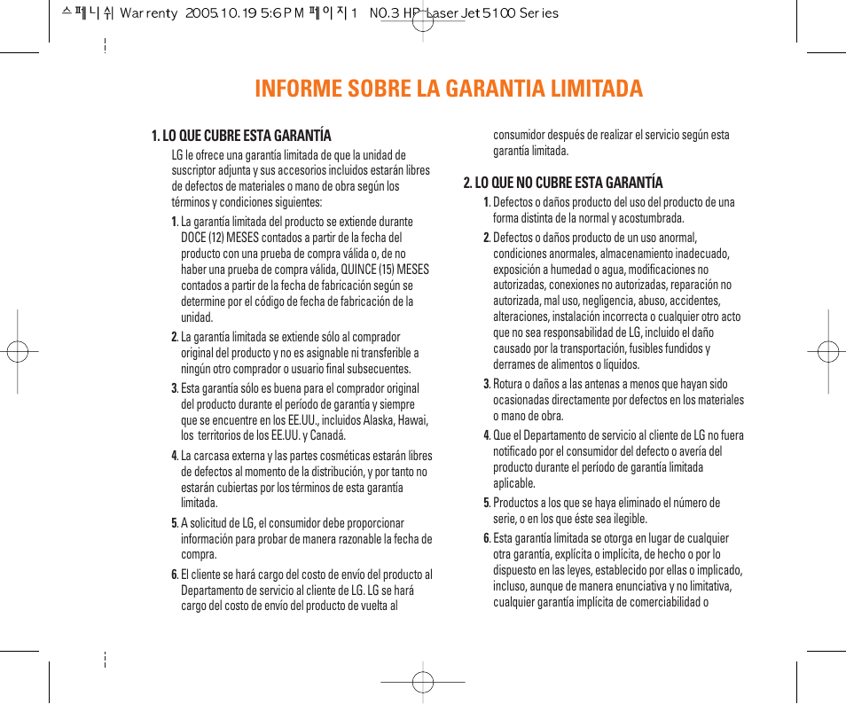 Informe sobre la garantia limitada | LG C2000 User Manual | Page 114 / 228