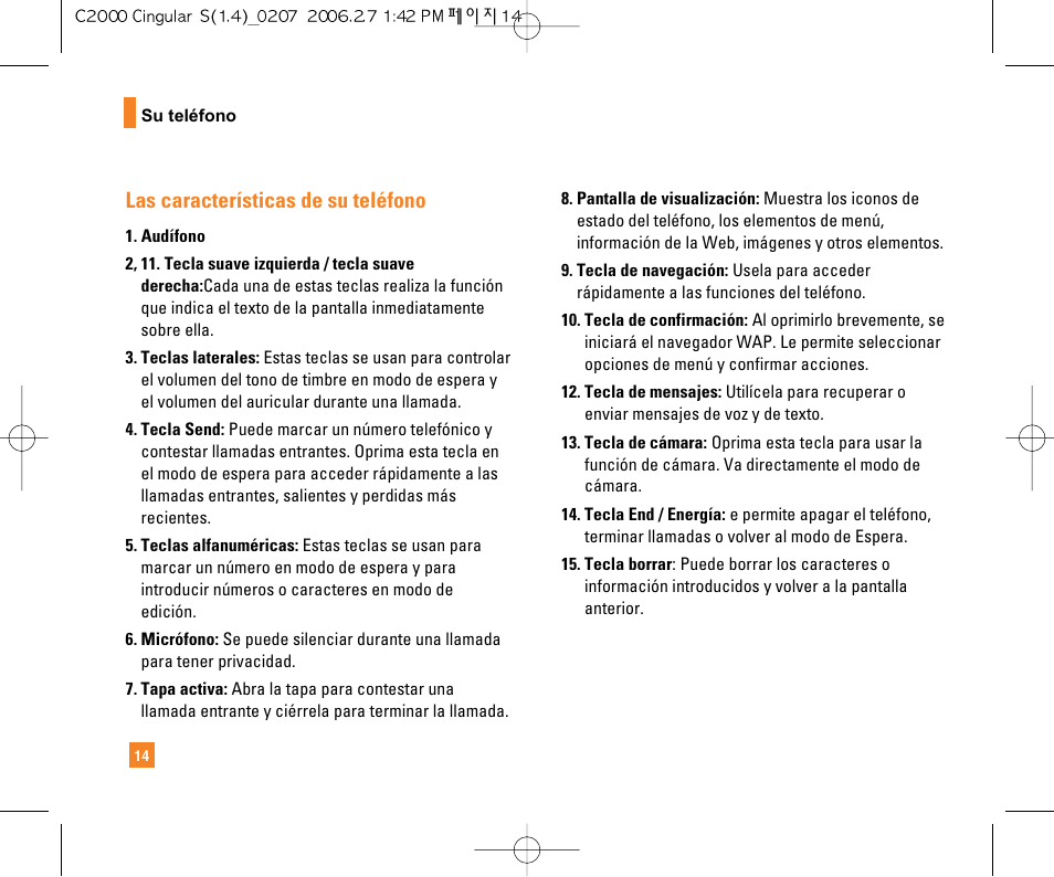 Las características de su teléfono | LG C2000 User Manual | Page 129 / 228