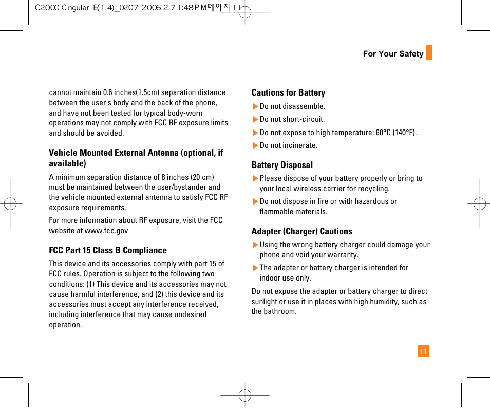 LG C2000 User Manual | Page 13 / 228