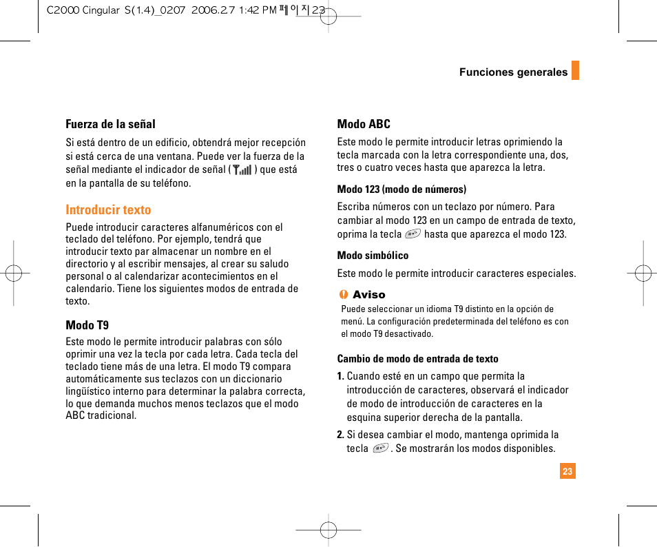 Introducir texto | LG C2000 User Manual | Page 138 / 228