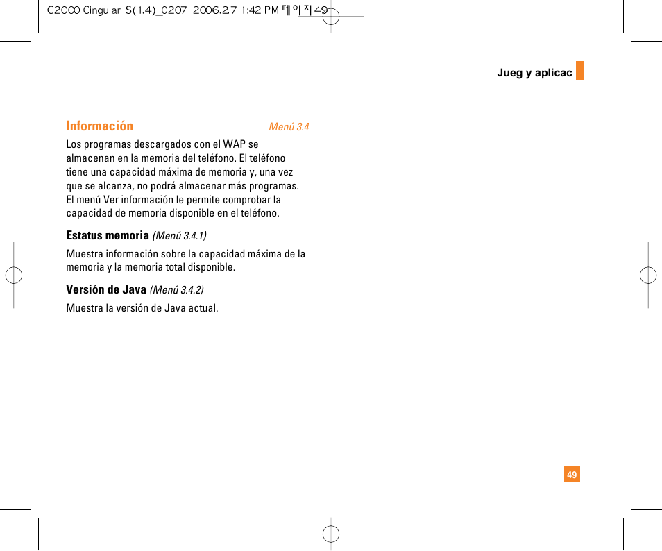 Información | LG C2000 User Manual | Page 164 / 228