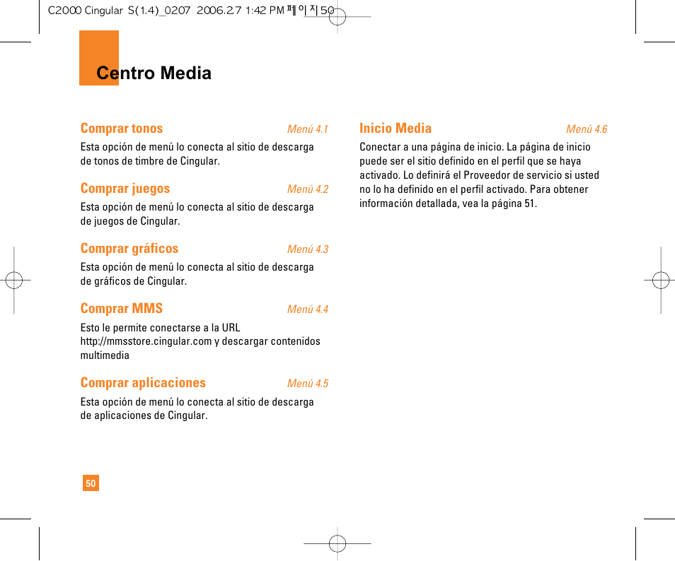 Centro media | LG C2000 User Manual | Page 165 / 228