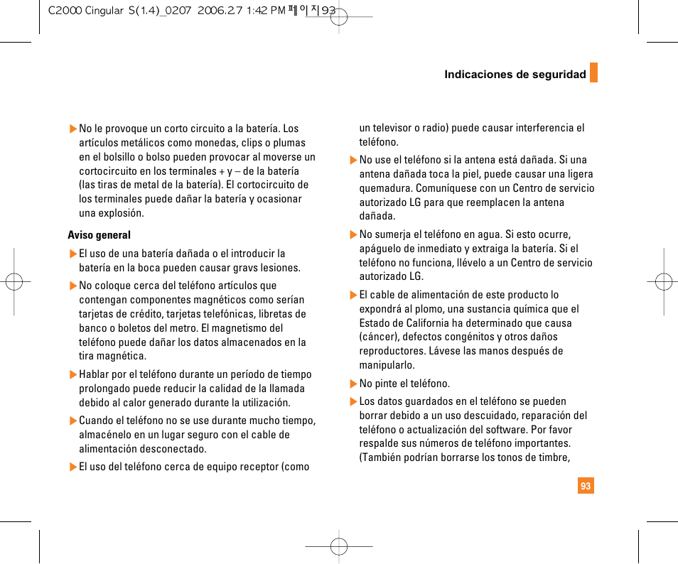 LG C2000 User Manual | Page 208 / 228