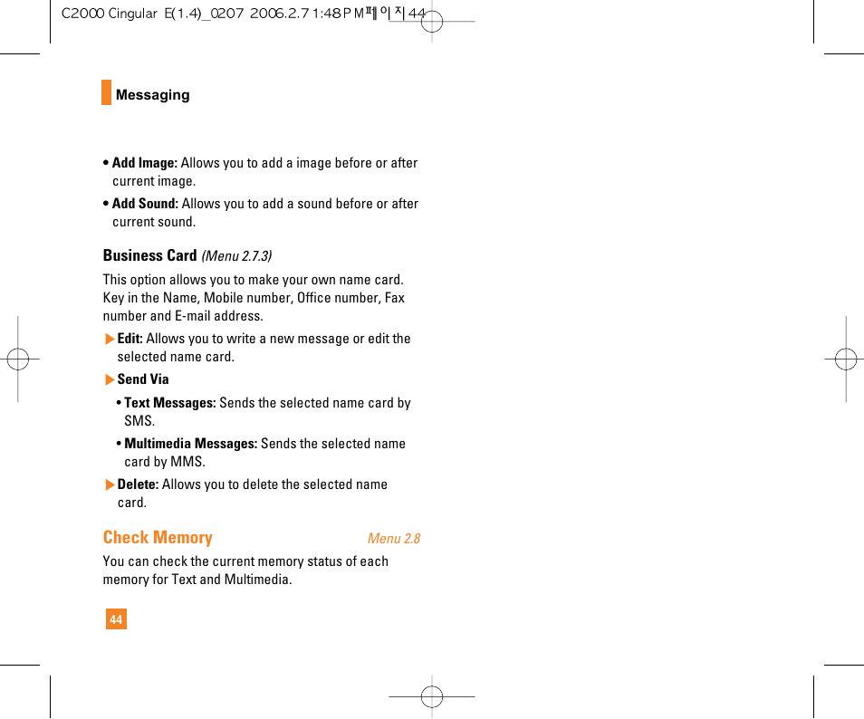 LG C2000 User Manual | Page 46 / 228