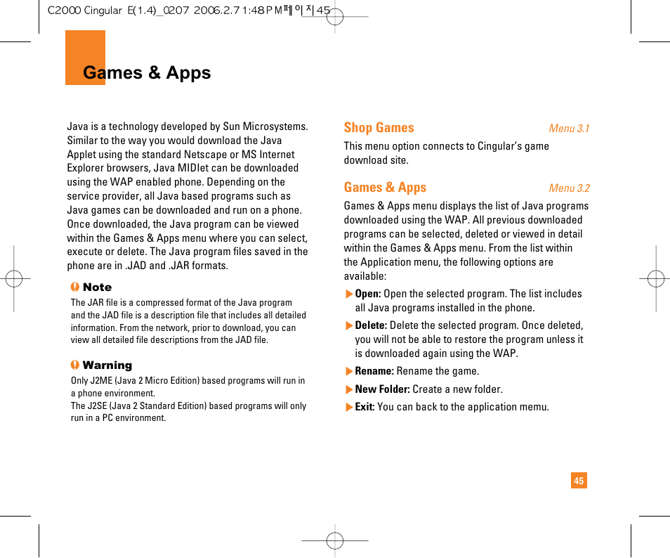 Games & apps, Shop games | LG C2000 User Manual | Page 47 / 228