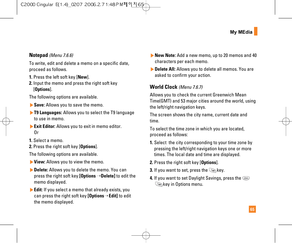 LG C2000 User Manual | Page 67 / 228