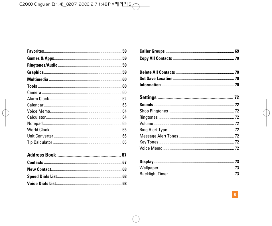 LG C2000 User Manual | Page 7 / 228