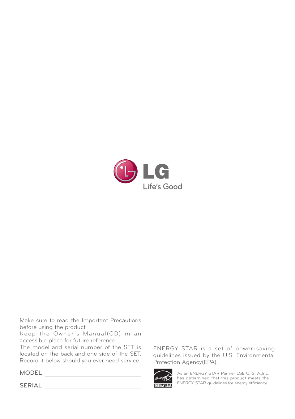 LG E2770V-BF User Manual | Page 38 / 38