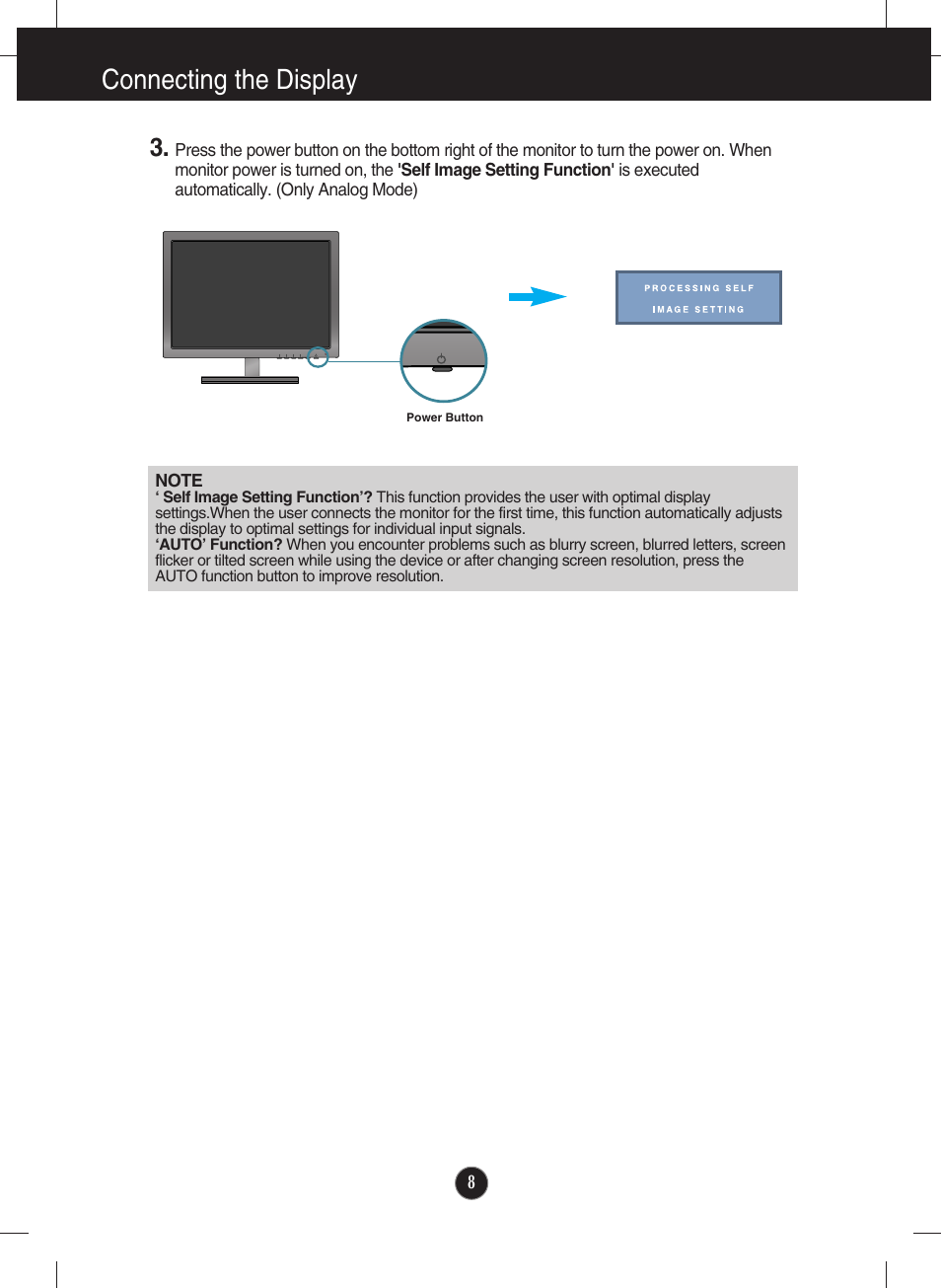 Connecting the display | LG E2770V-BF User Manual | Page 9 / 38