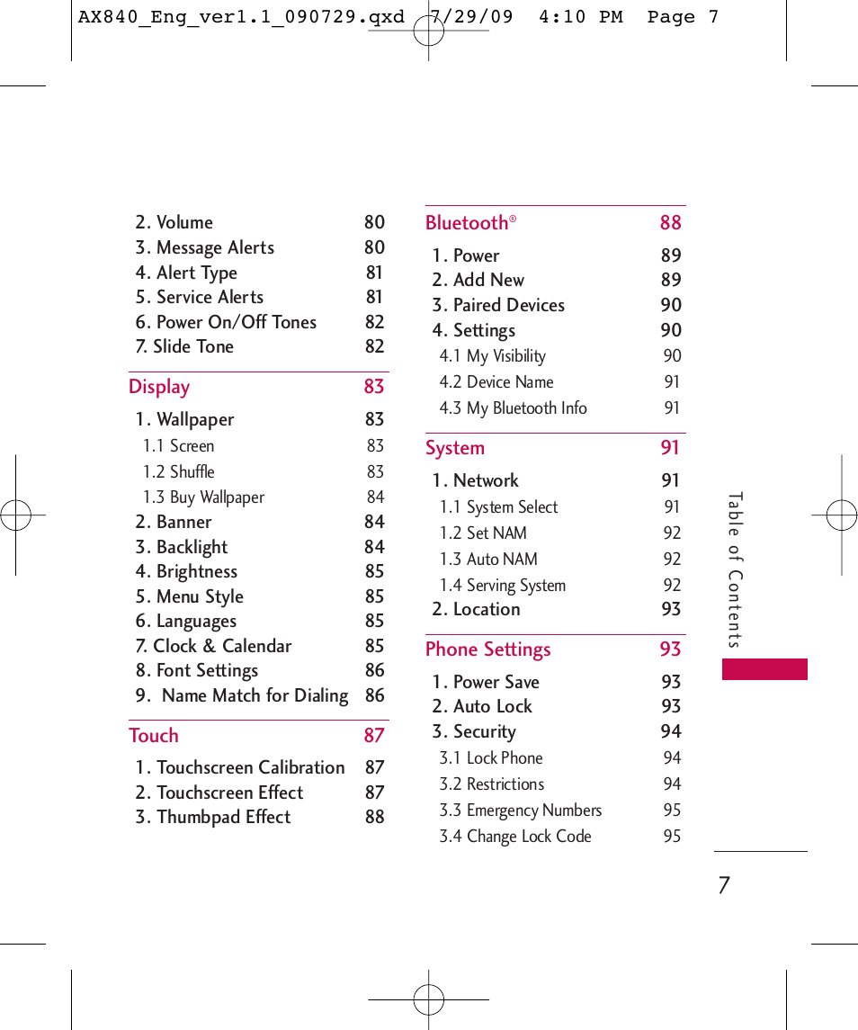 LG LGAX840A User Manual | Page 9 / 306
