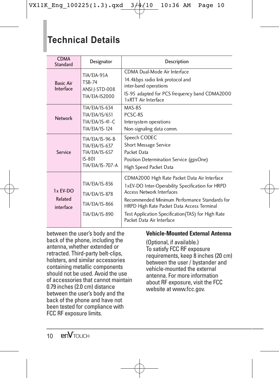 Technical details | LG VX11000 User Manual | Page 12 / 398