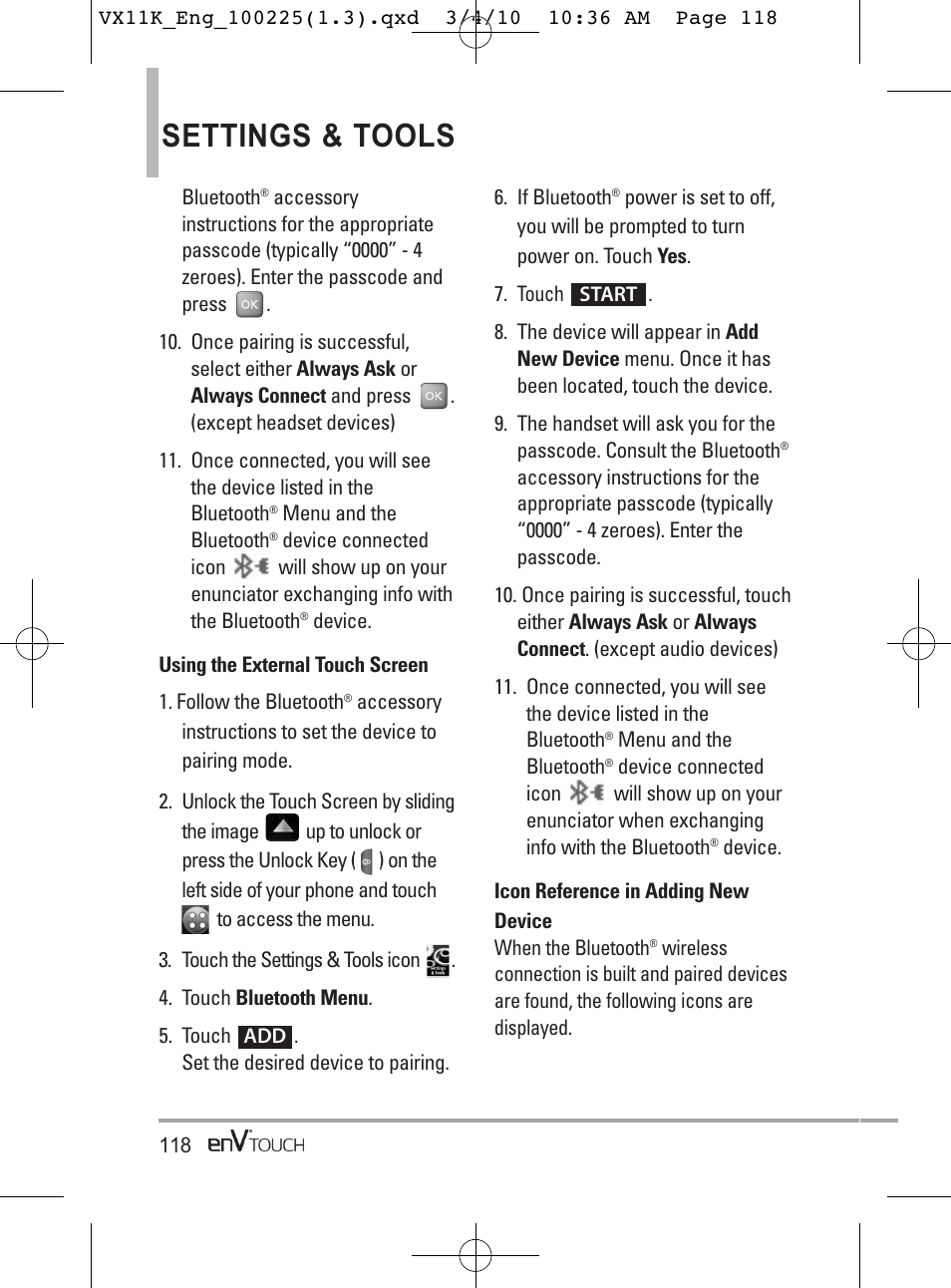 Settings & tools | LG VX11000 User Manual | Page 120 / 398