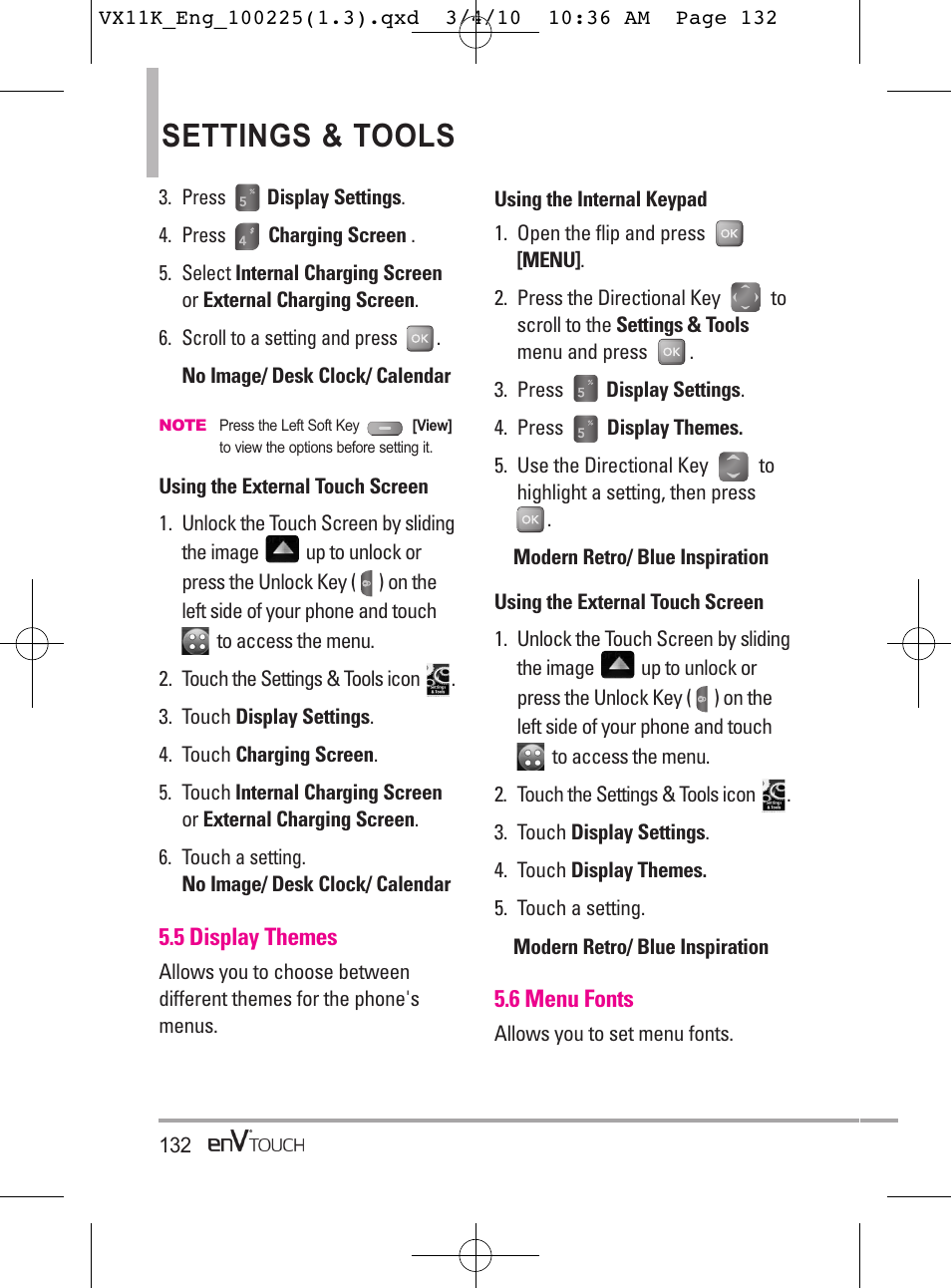 Settings & tools | LG VX11000 User Manual | Page 134 / 398