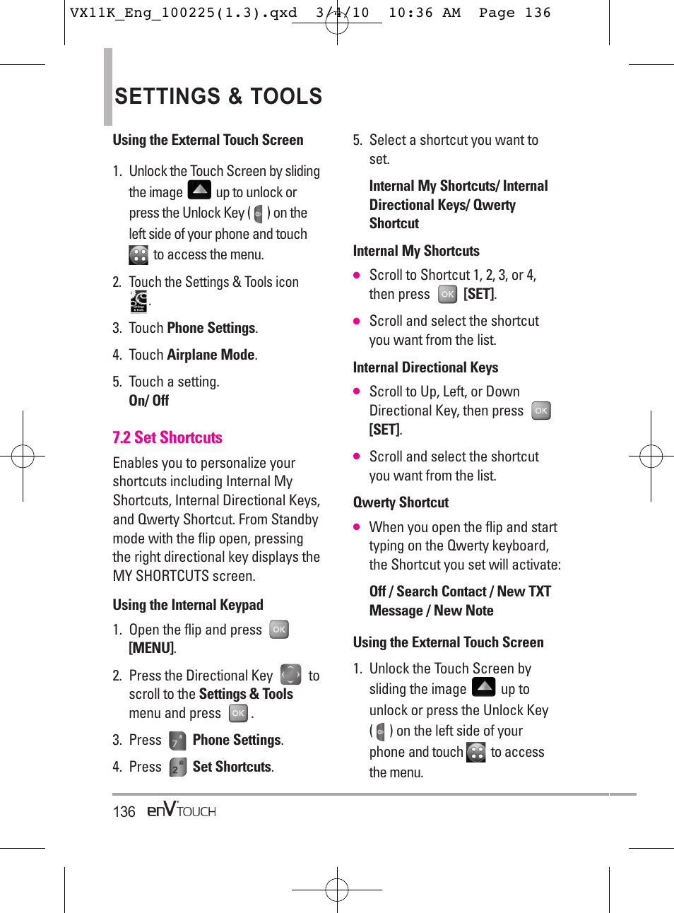 Settings & tools | LG VX11000 User Manual | Page 138 / 398