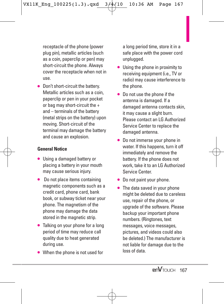 LG VX11000 User Manual | Page 169 / 398