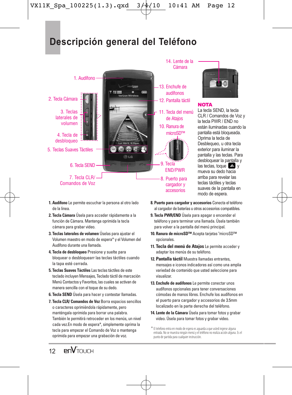 Descripción general del teléfono | LG VX11000 User Manual | Page 210 / 398