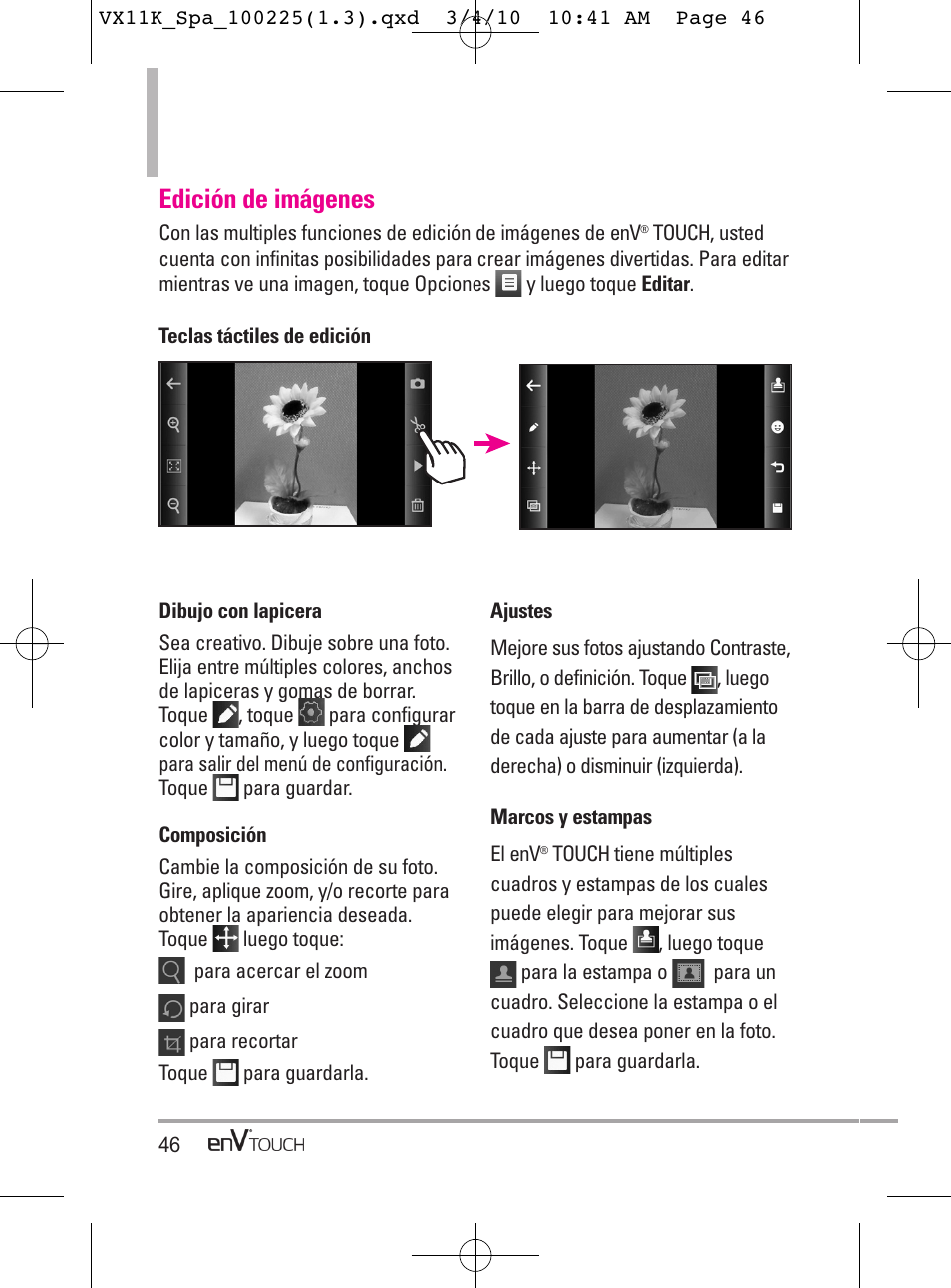 Edición de imágenes | LG VX11000 User Manual | Page 244 / 398