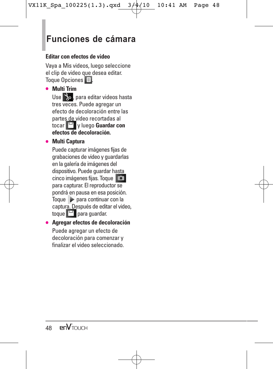 Funciones de cámara | LG VX11000 User Manual | Page 246 / 398