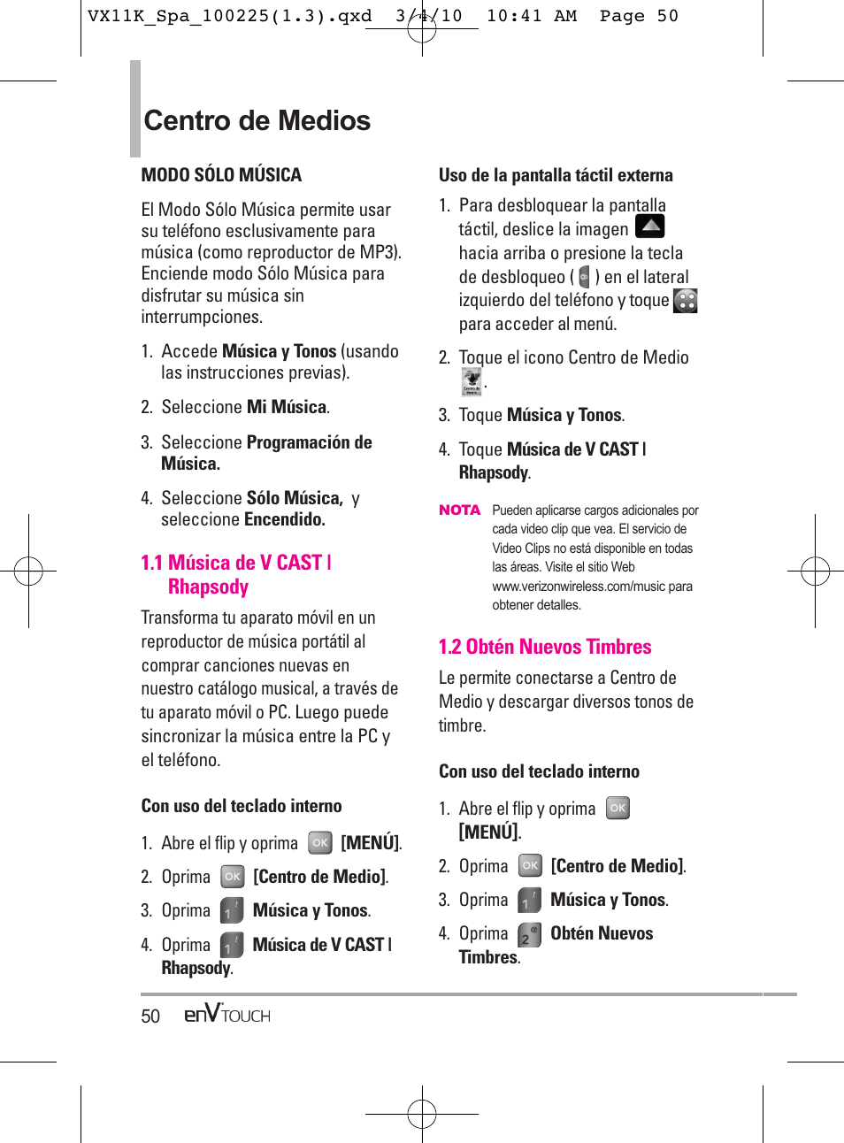 Centro de medios | LG VX11000 User Manual | Page 248 / 398