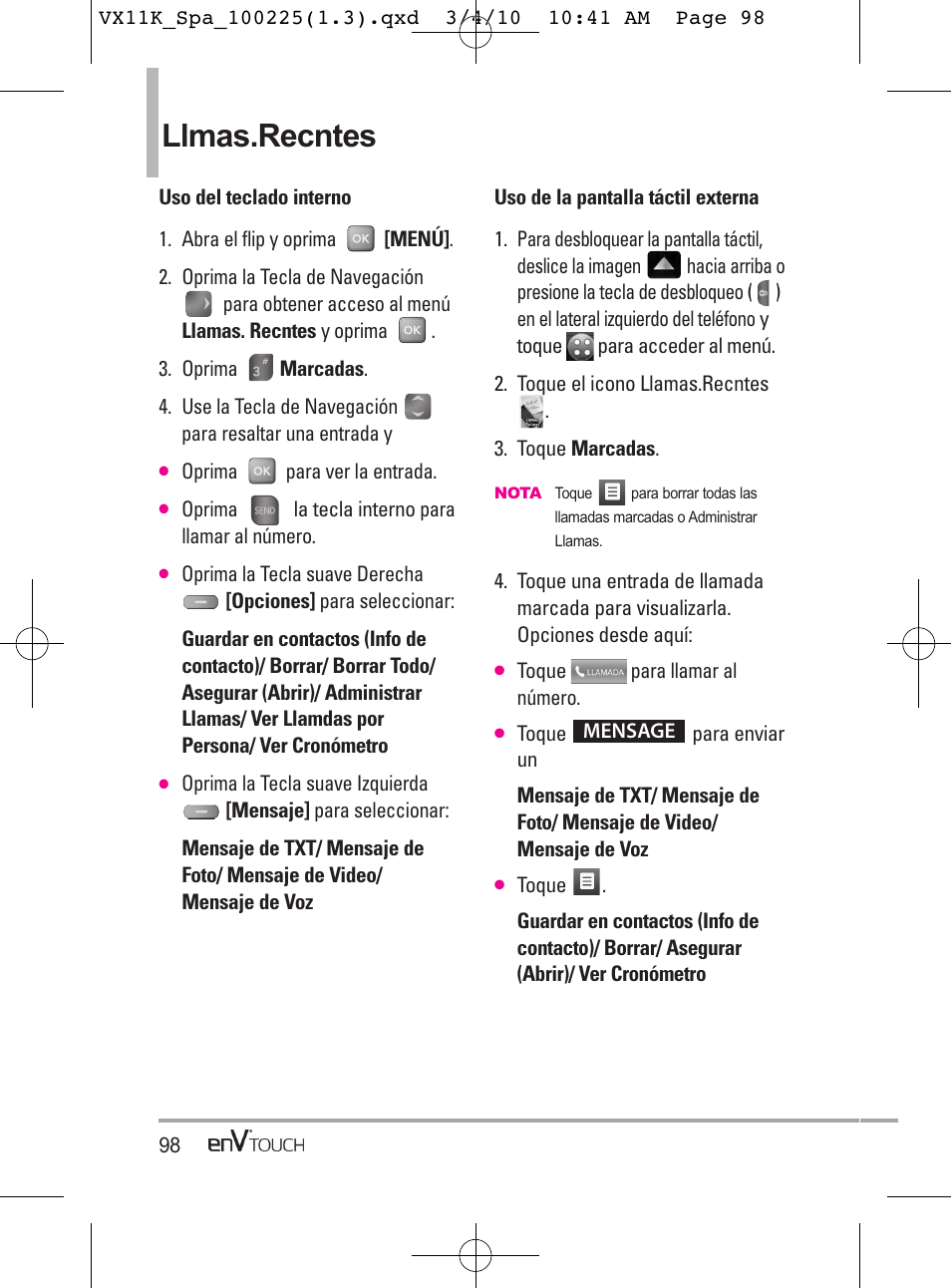 Llmas.recntes | LG VX11000 User Manual | Page 296 / 398