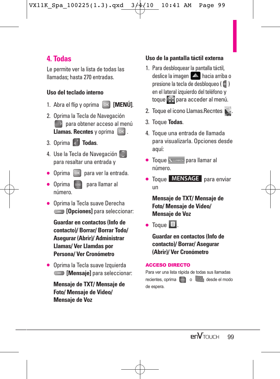 Todas | LG VX11000 User Manual | Page 297 / 398