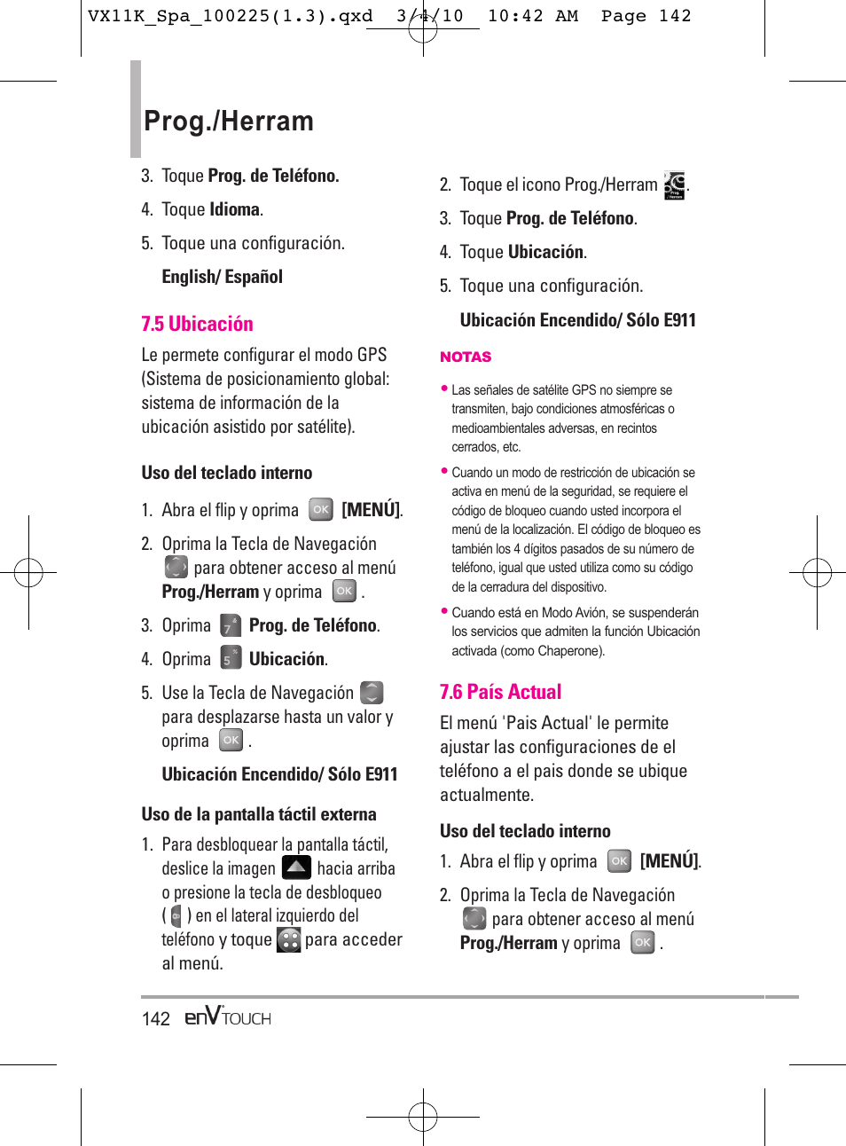 Prog./herram | LG VX11000 User Manual | Page 340 / 398