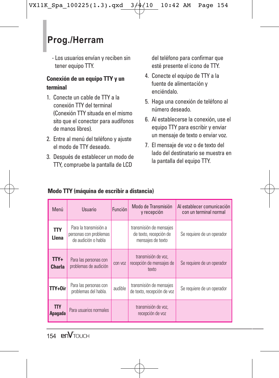 Prog./herram | LG VX11000 User Manual | Page 352 / 398