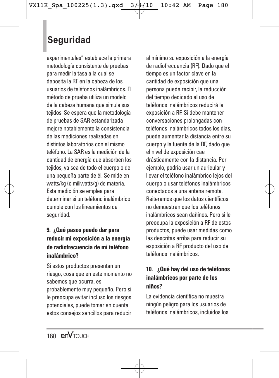 Seguridad safetysafety | LG VX11000 User Manual | Page 378 / 398