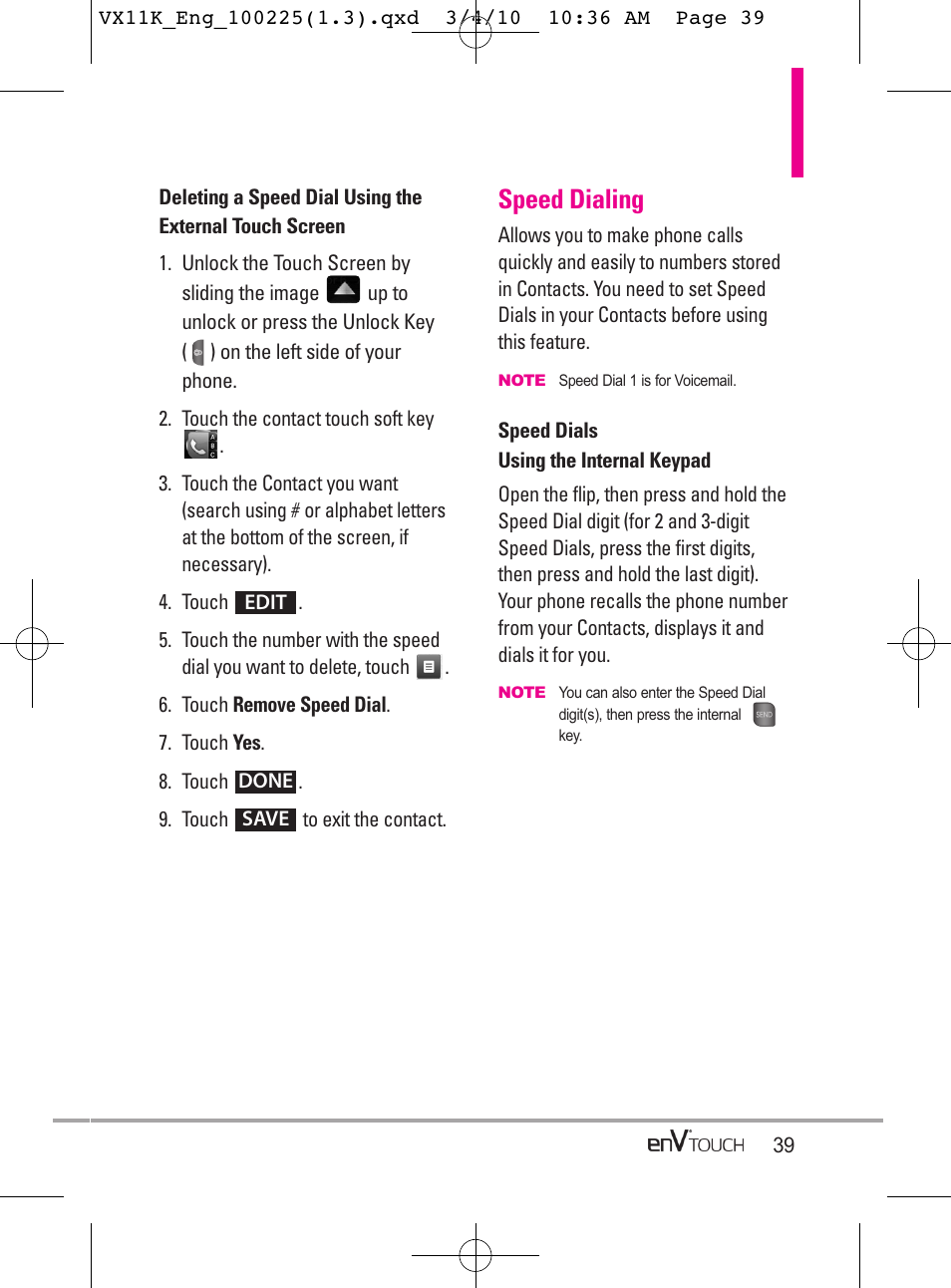 Speed dialing | LG VX11000 User Manual | Page 41 / 398