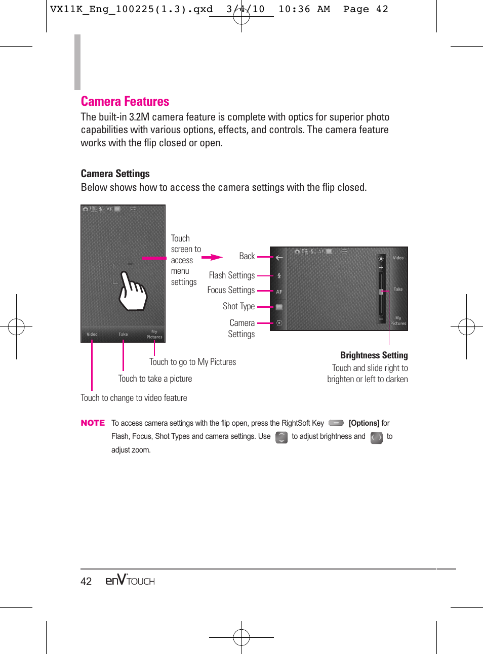 Camera features | LG VX11000 User Manual | Page 44 / 398