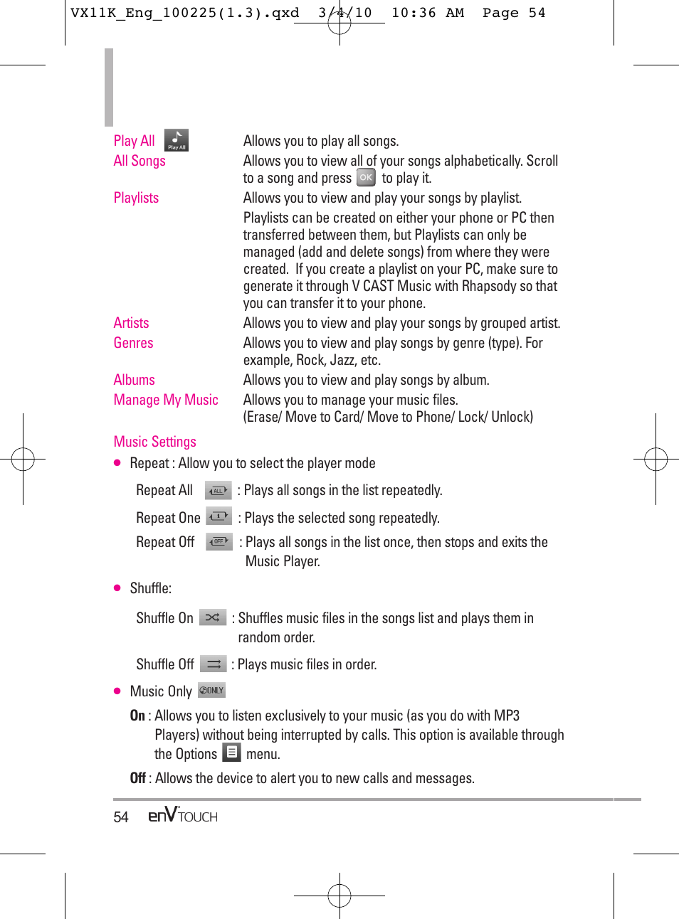 LG VX11000 User Manual | Page 56 / 398