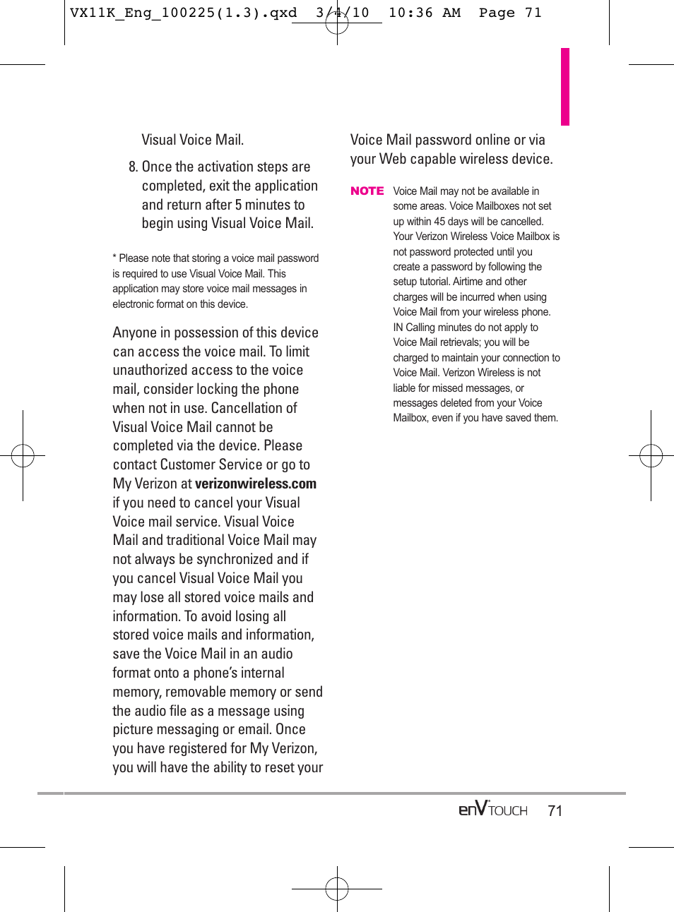 LG VX11000 User Manual | Page 73 / 398