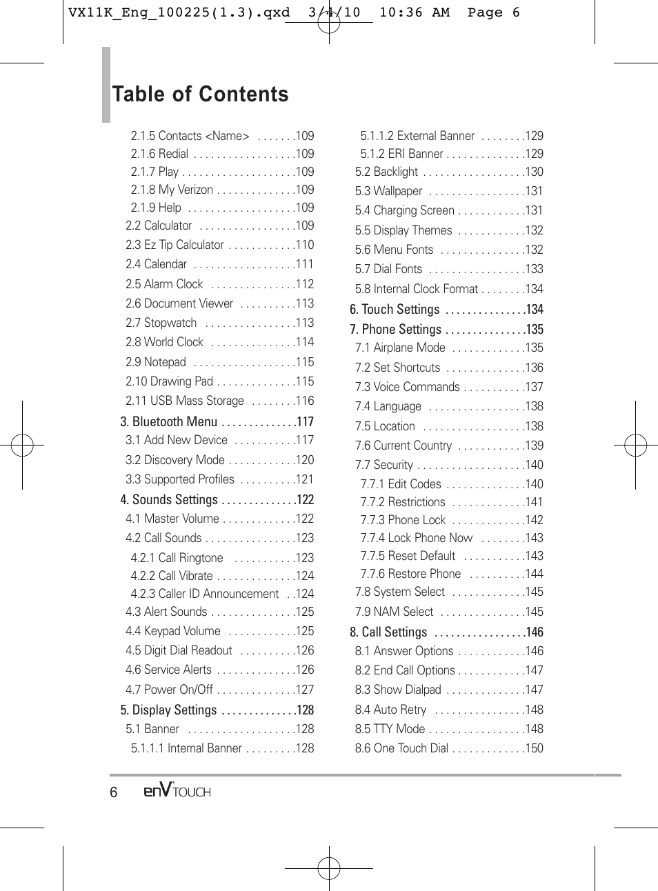 LG VX11000 User Manual | Page 8 / 398