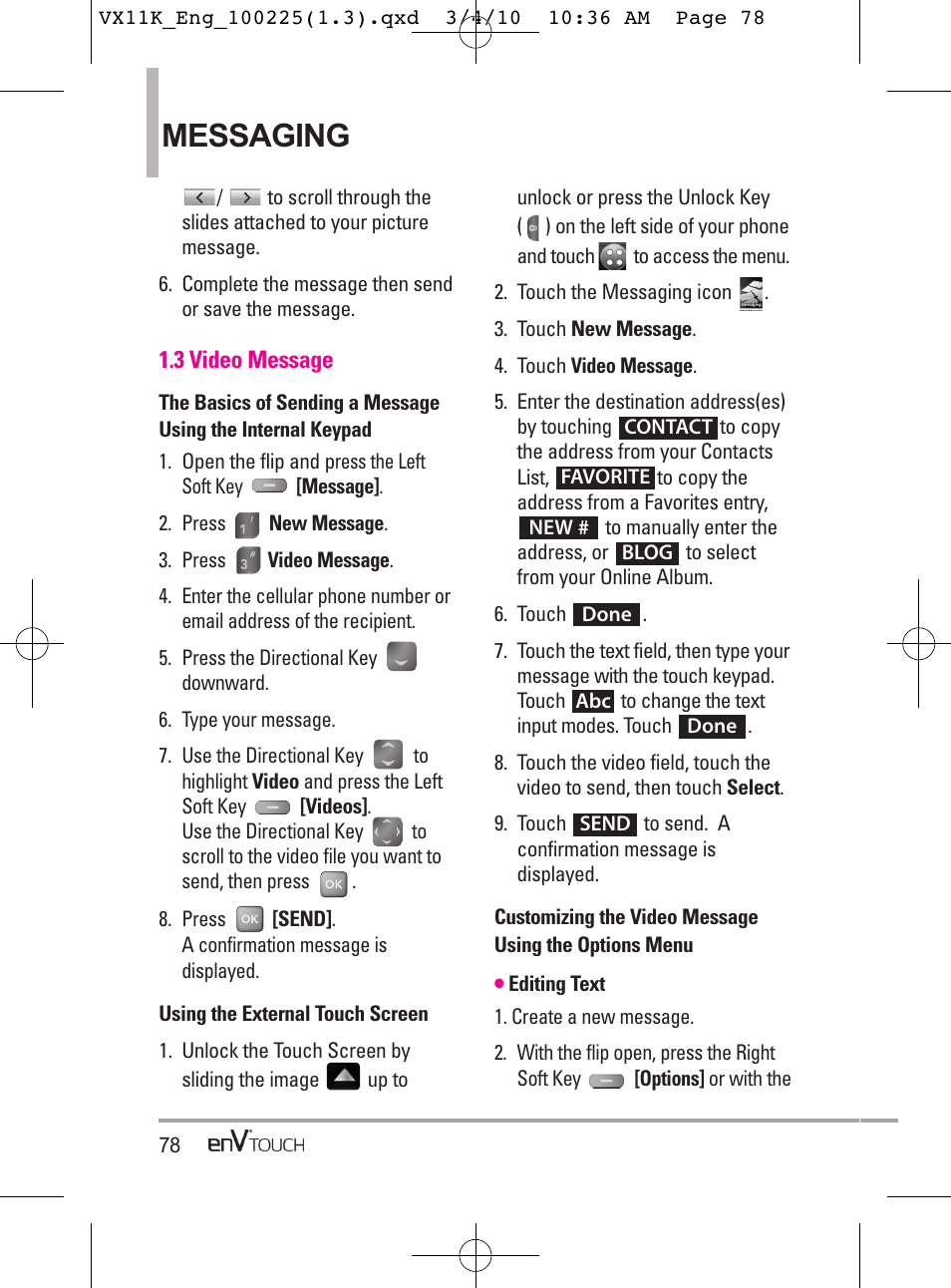 Messaging | LG VX11000 User Manual | Page 80 / 398