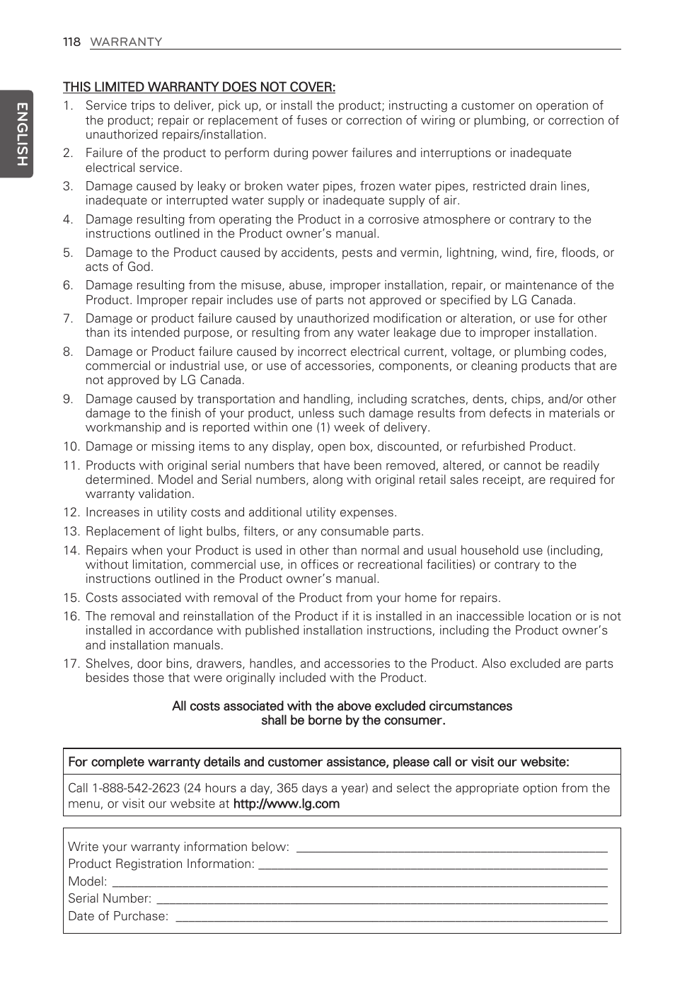 English | LG LFX31995ST User Manual | Page 118 / 121