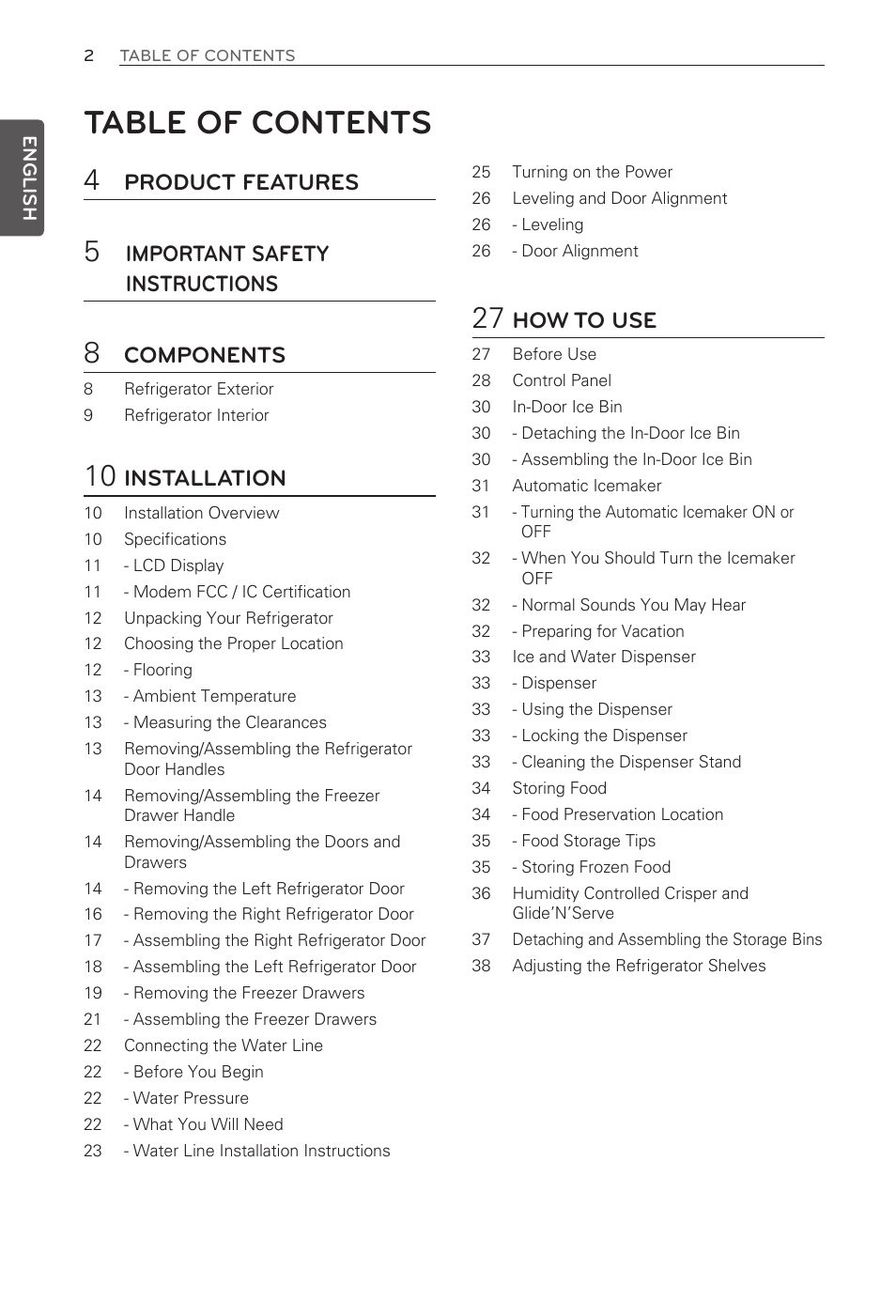 LG LFX31995ST User Manual | Page 2 / 121