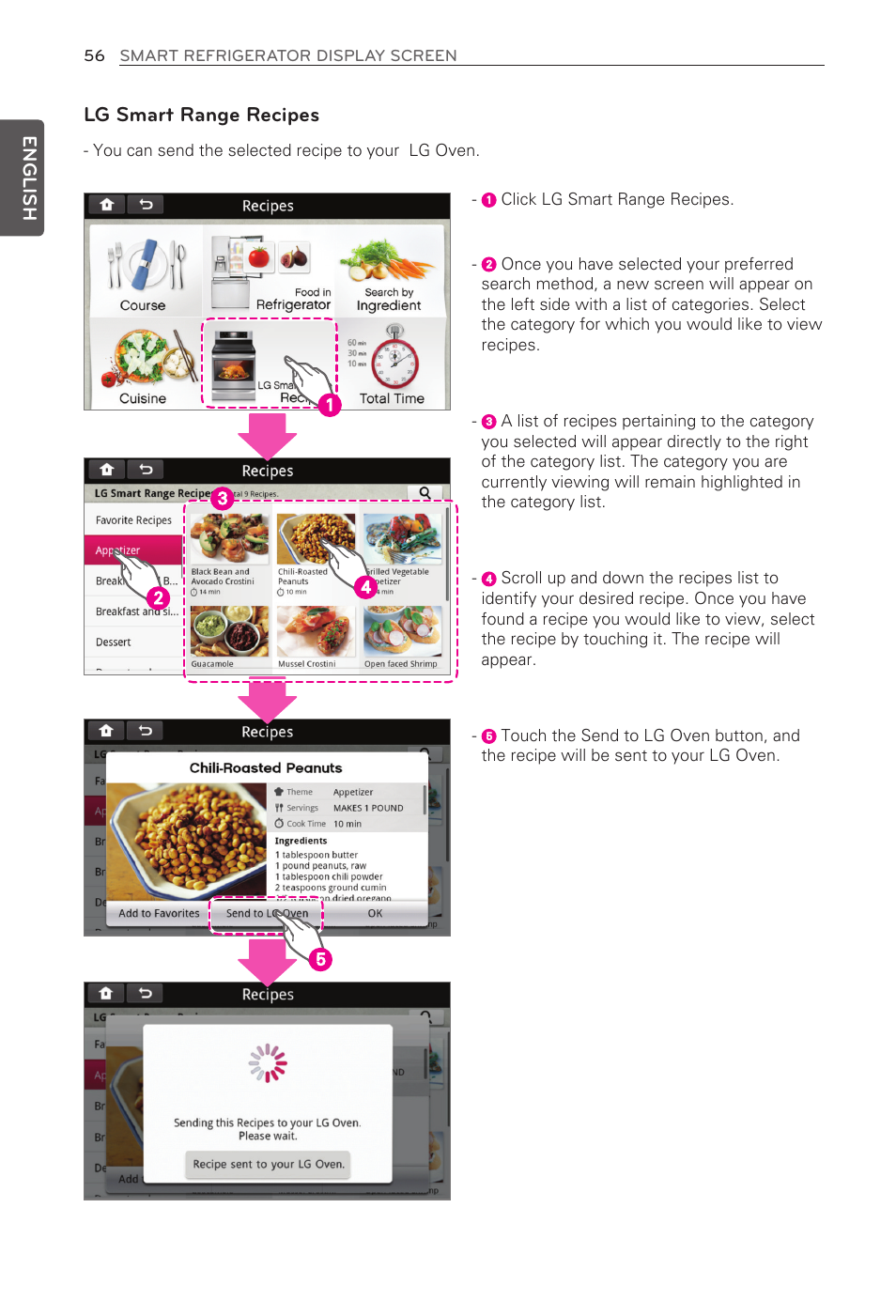 Lg smart range recipes, English | LG LFX31995ST User Manual | Page 56 / 121
