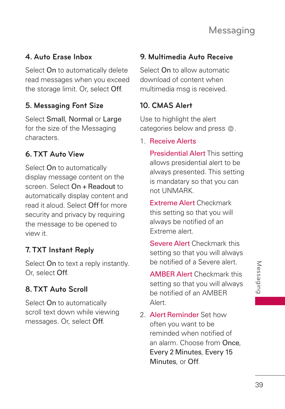 Messaging | LG LGUN530 User Manual | Page 41 / 115