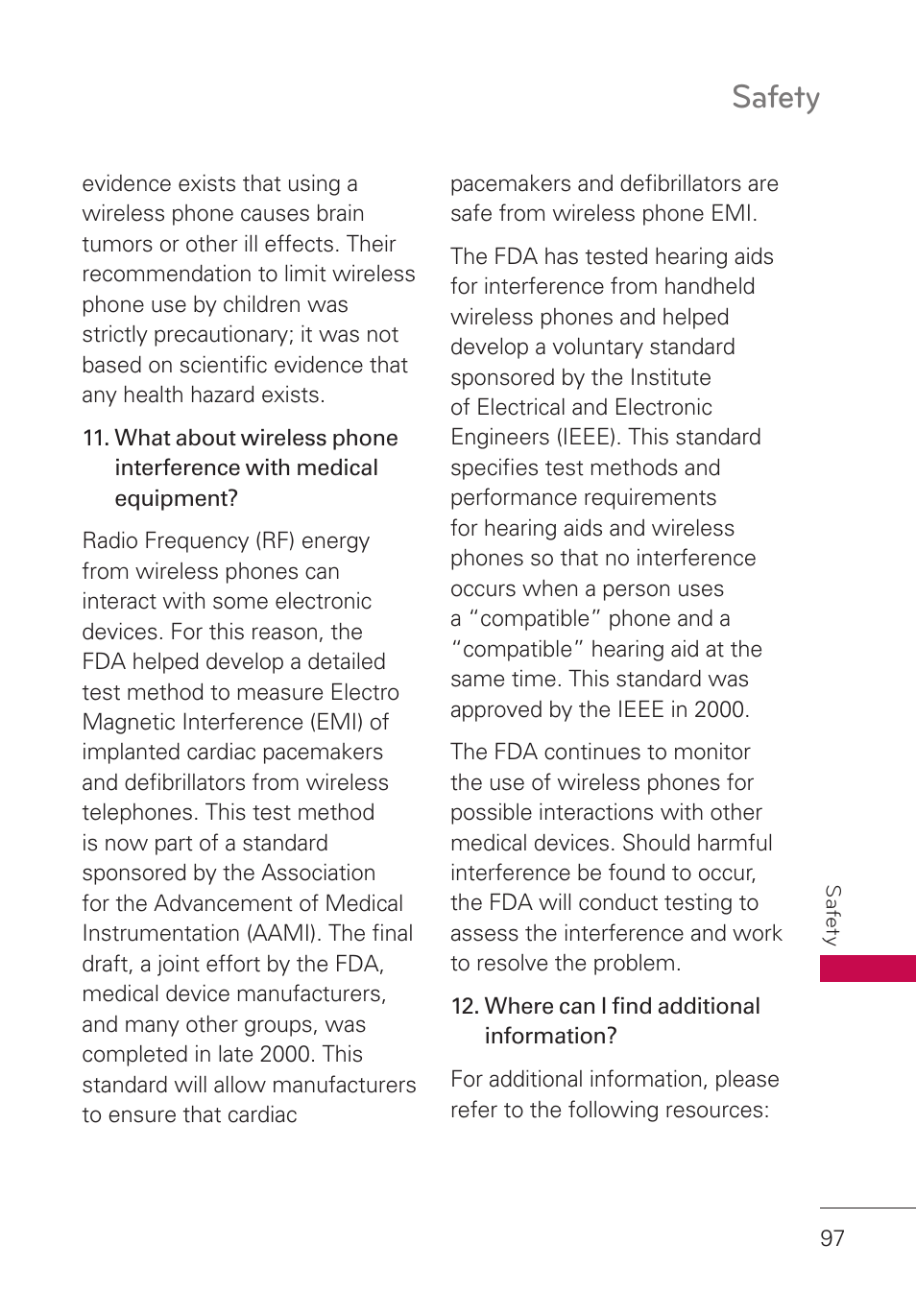 Safety | LG LGUN530 User Manual | Page 99 / 115