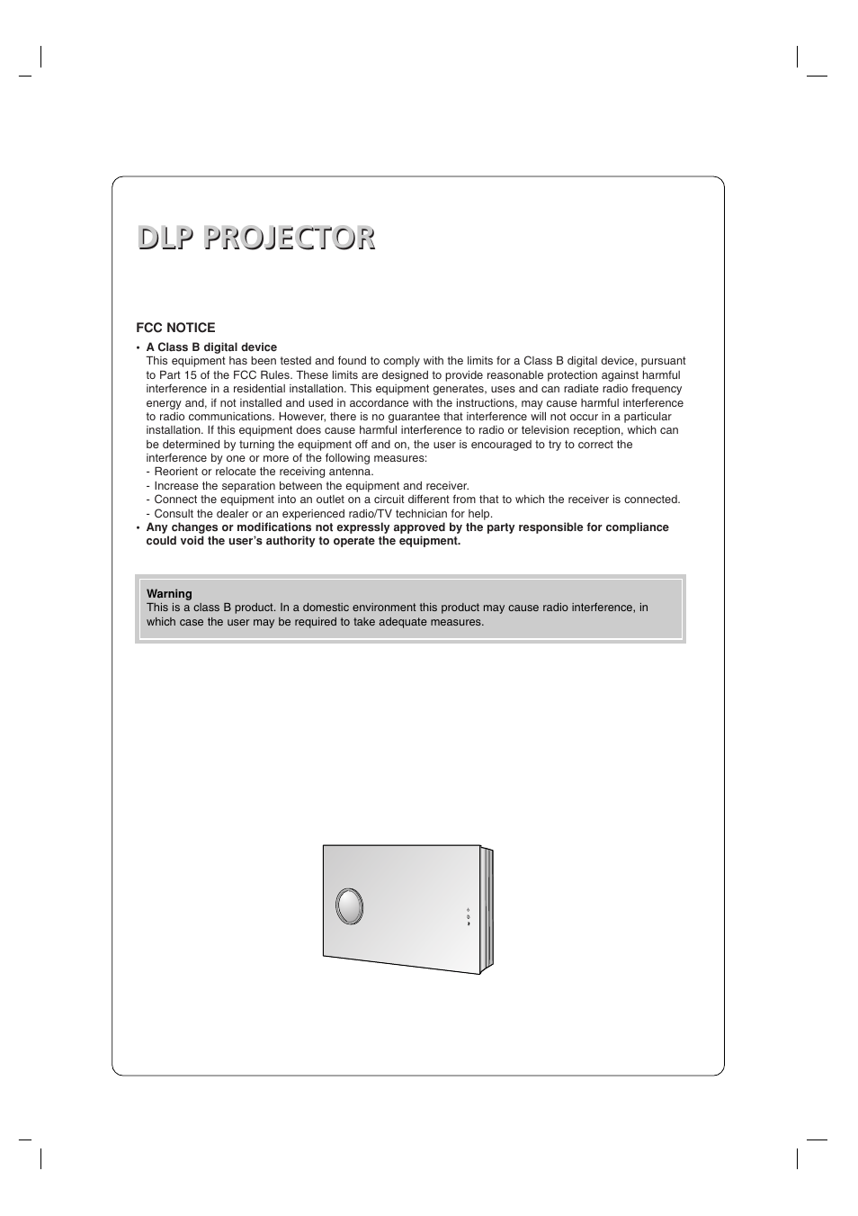 Dlp projector | LG AN215 User Manual | Page 2 / 44