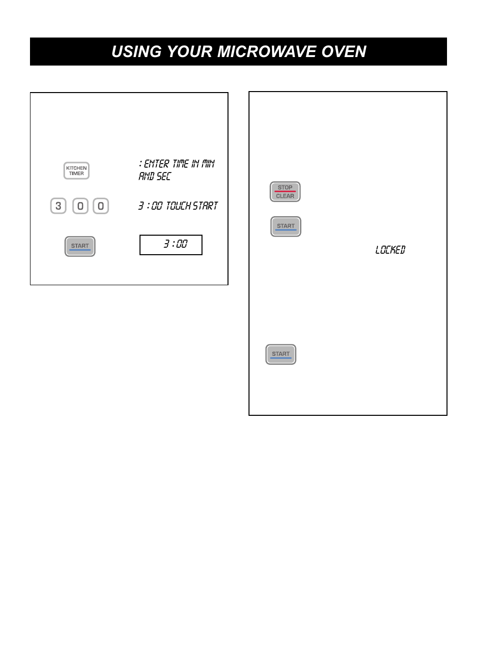 Using your microwave oven, Child lock, Kitchen timer | LG LCRM1240SW User Manual | Page 11 / 31
