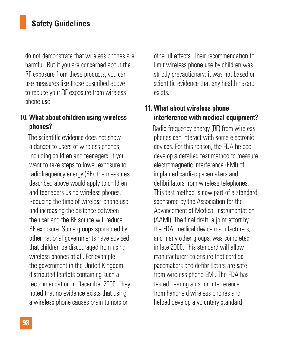 LG LGP930 User Manual | Page 98 / 104