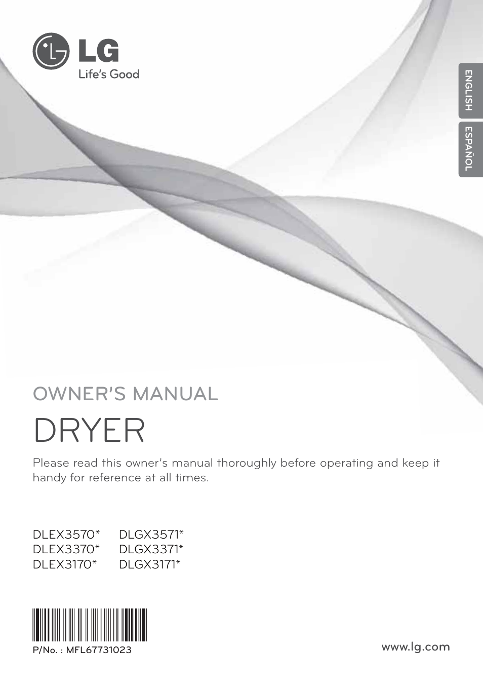 LG DLEX3570W User Manual | 116 pages