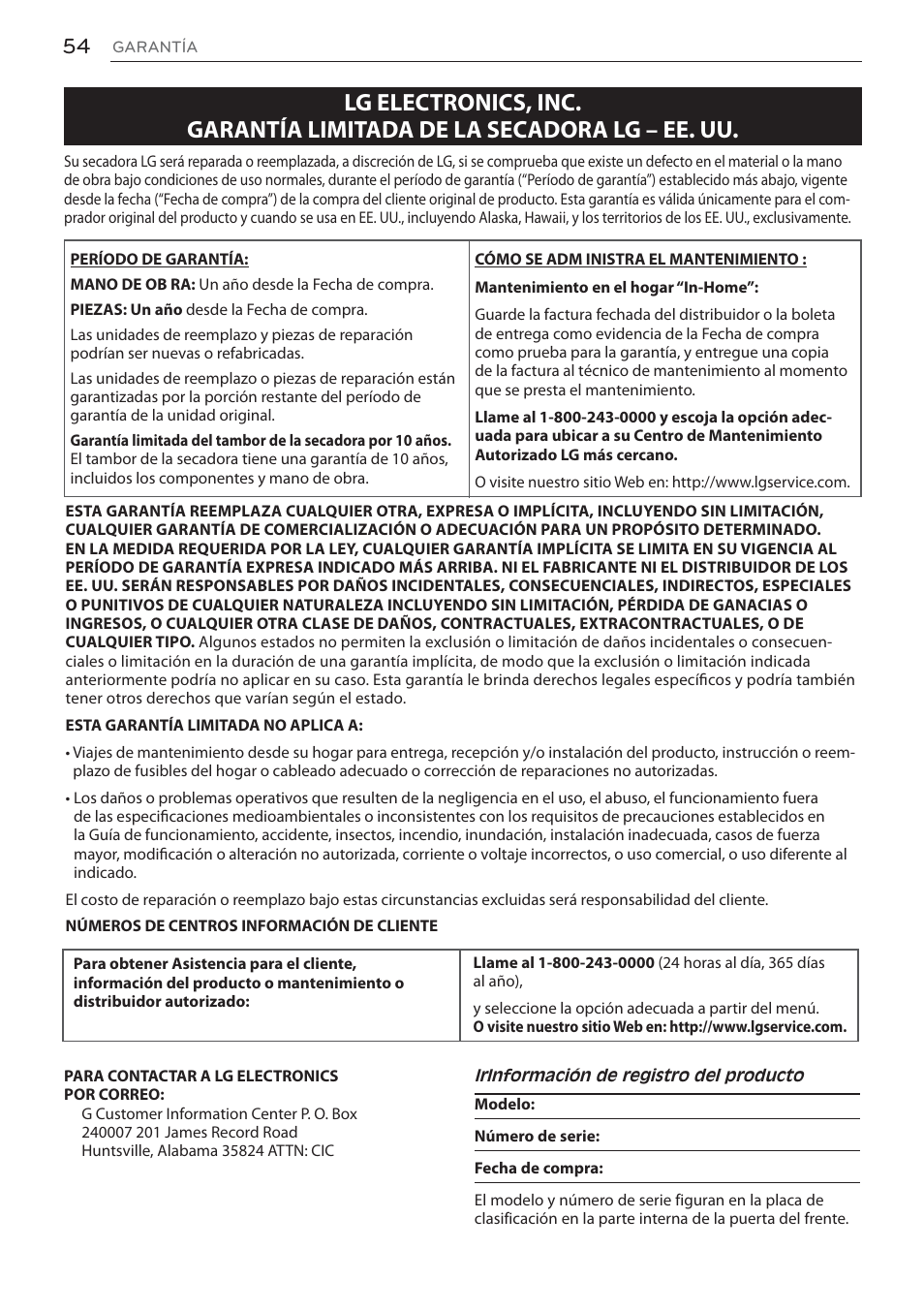 LG DLEX3570W User Manual | Page 108 / 116