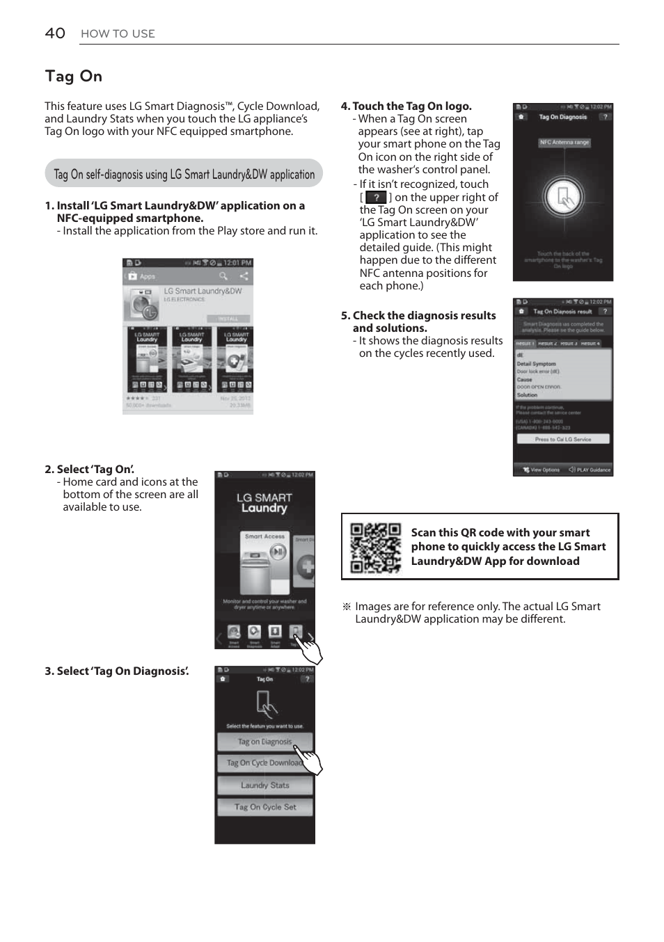 Tag on | LG DLEX3570W User Manual | Page 40 / 116